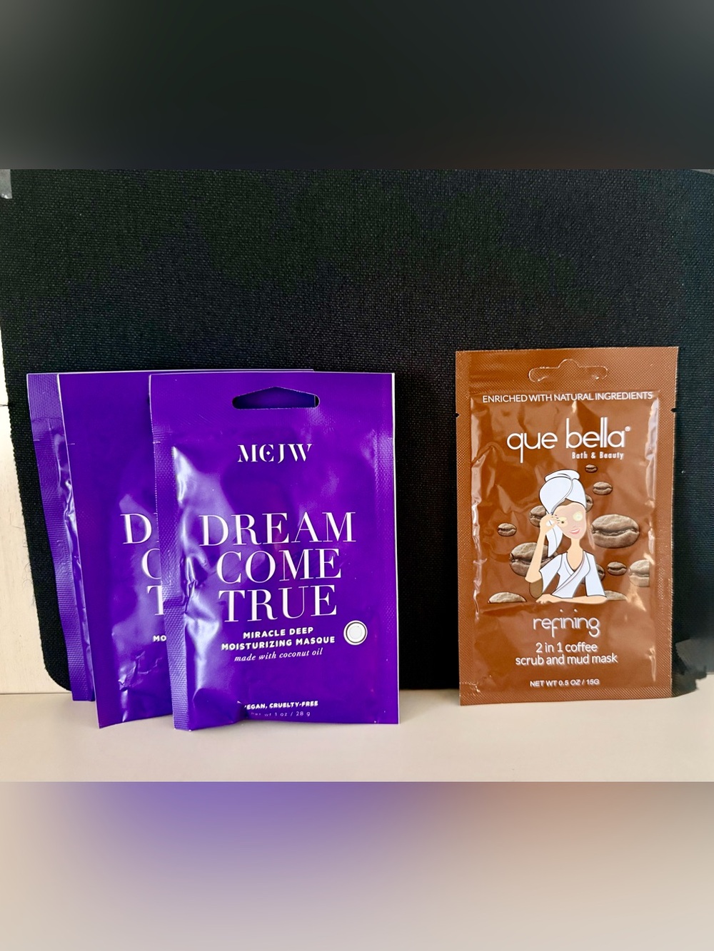 3 MCJW Dream Come True Miracle Deep Moisturizing Masque And Que Bella scrub mask